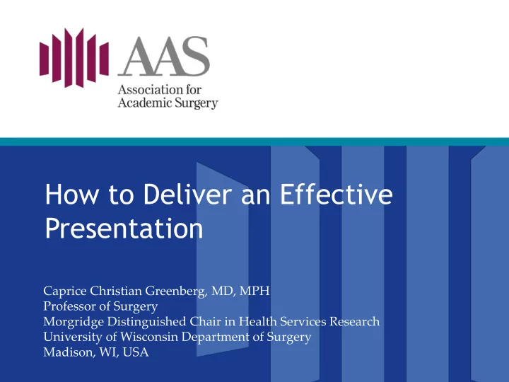 how to deliver an effective