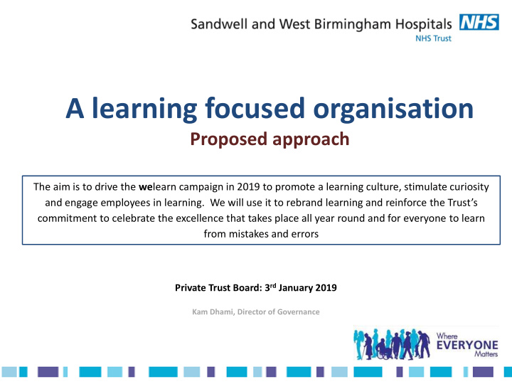a learning focused organisation