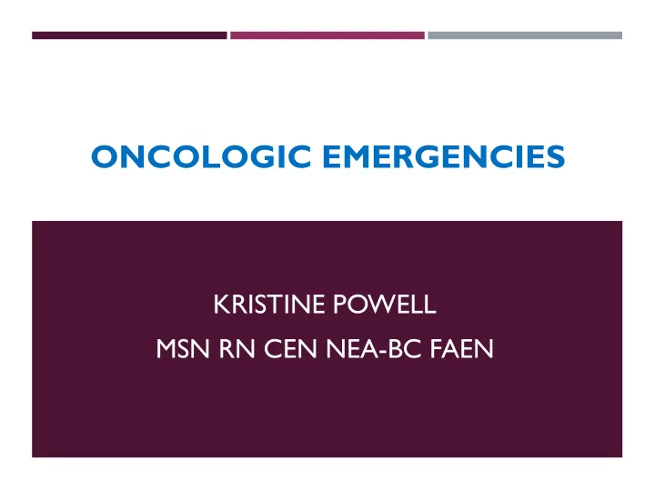 oncologic emergencies