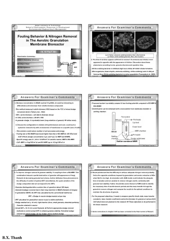 B.X. Thanh  Background: Aerobic Granule  Rationale: Aerobic Granulation MBR  Size: 0.59.0 mm