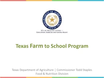 What is your favorite vegetable?  Background * Interagency Farm to School Coordination Task Force *