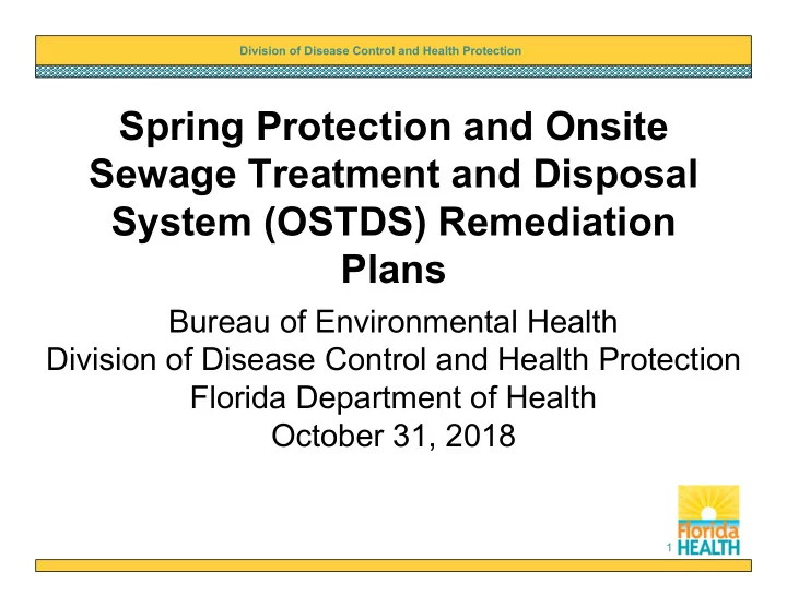 spring protection and onsite sewage treatment and