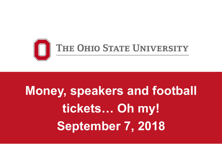 money speakers and football tickets oh my september 7