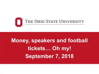 Money, speakers and football  tickets Oh my!  September 7, 2018  What is important to you?  What
