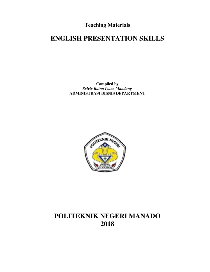 politeknik negeri manado 2018 table of content the title