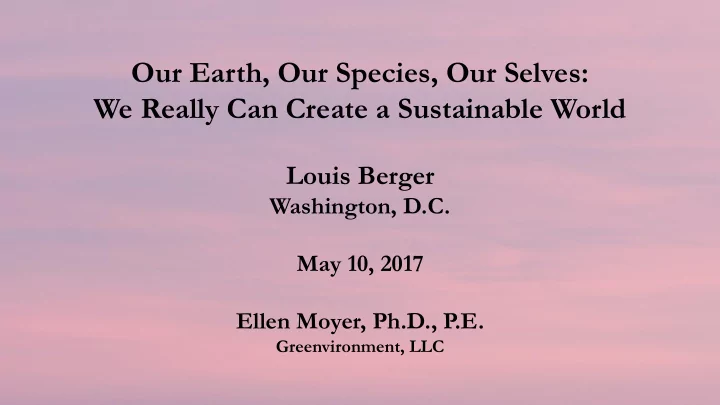 our earth our species our selves we really can create a