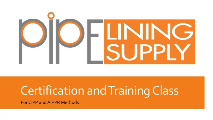 certification and training class