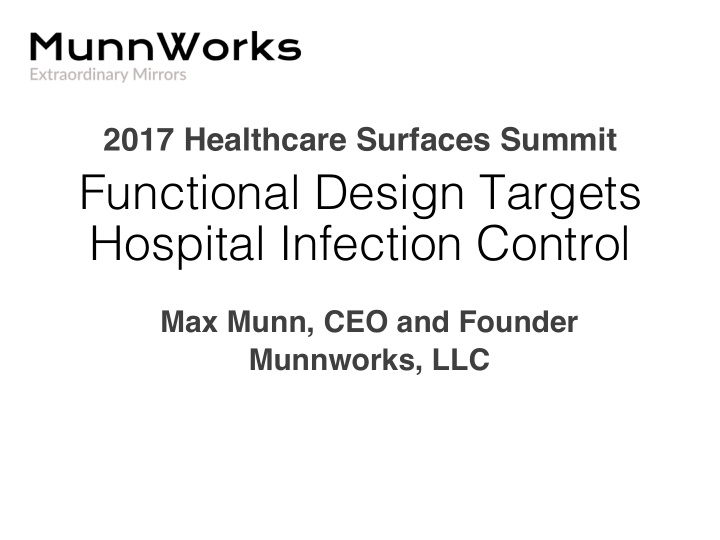 functional design targets hospital infection control