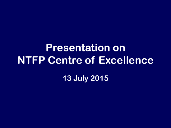 ntfp centre of excellence