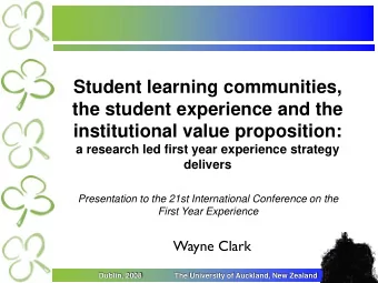 RETENTION ~ AN INTERNATIONAL CONCERN  [t]he average freshman retention rate for the top 25 US