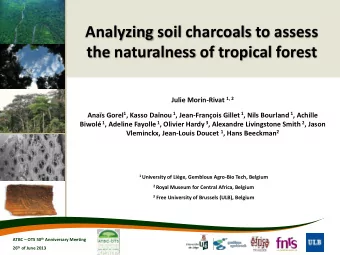 Analyzing soil charcoals to assess  the naturalness of tropical forest Julie Morin-Rivat 1, 2