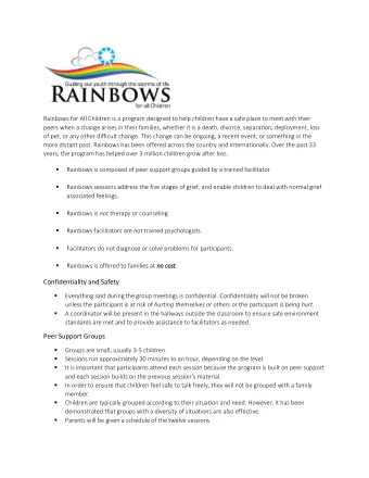 Confidentiality and Safety   Everything said during the group meetings is confidential.