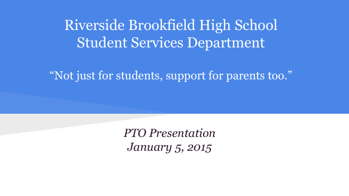 riverside brookfield high school student services