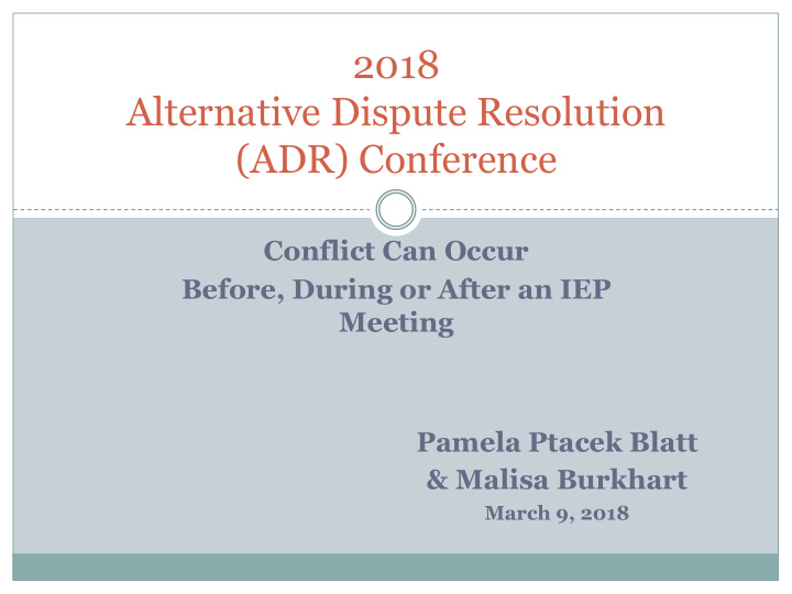 2018 alternative dispute resolution adr conference