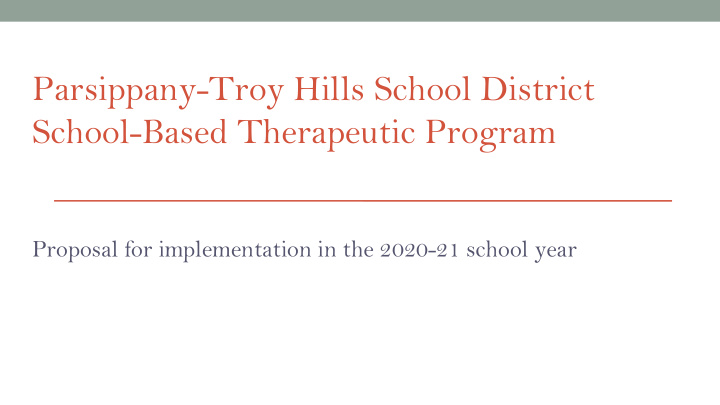 parsippany troy hills school district school based