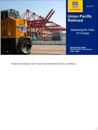 Thanks for inviting me, does not get much better than this for a conference  1  We were asked to