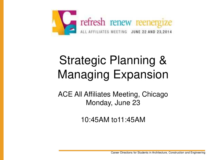 strategic planning amp managing expansion