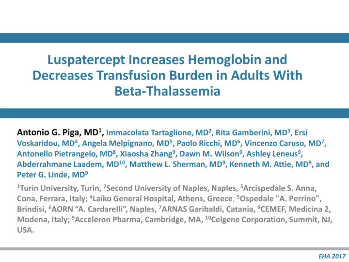 luspatercept increases hemoglobin and decreases
