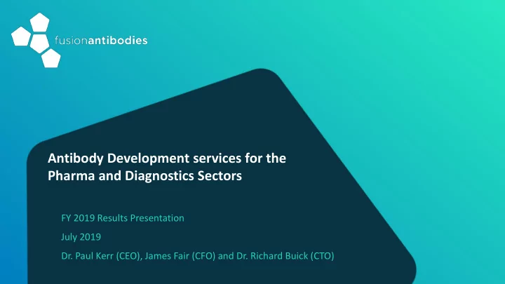 pharma and diagnostics sectors