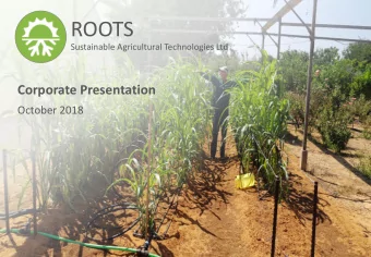 ROOTS  Sustainable Agricultural Technologies Ltd  Corporate Presentation  October 2018  Disclaimer