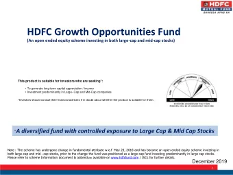 HDFC Growth Opportunities Fund  (An open ended equity scheme investing in both large-cap and