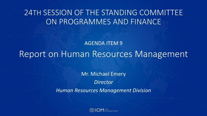 report on human resources management