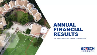 ANNUAL  FINANCIAL  RESULTS  FOR THE FINANCIAL YEAR ENDED 31 DECEMBER 2019  1  CONTENTS  01  05