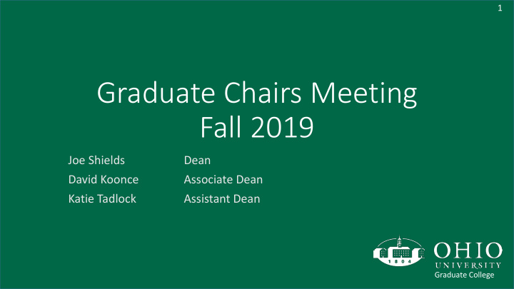 graduate chairs meeting fall 2019