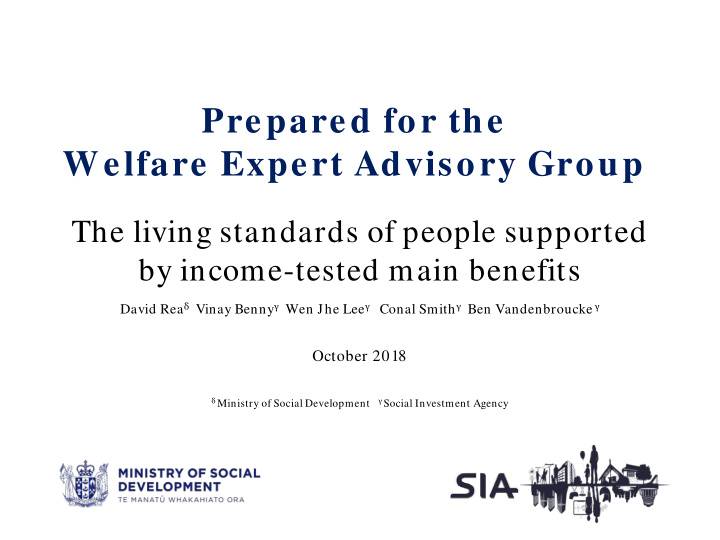 prepared for the welfare expert advisory group