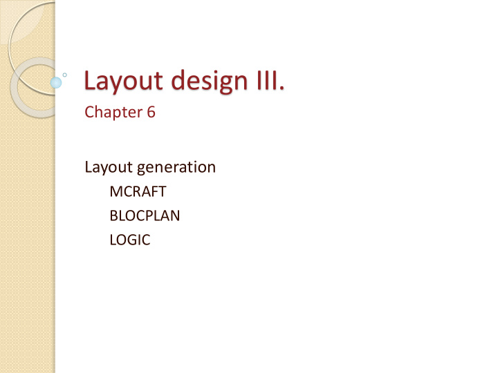 layout design iii