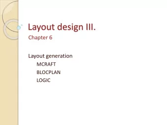 Layout design III.  Chapter 6  Layout generation  MCRAFT  BLOCPLAN  LOGIC  Methods for layout