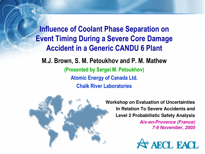 influence of coolant phase separation on event timing