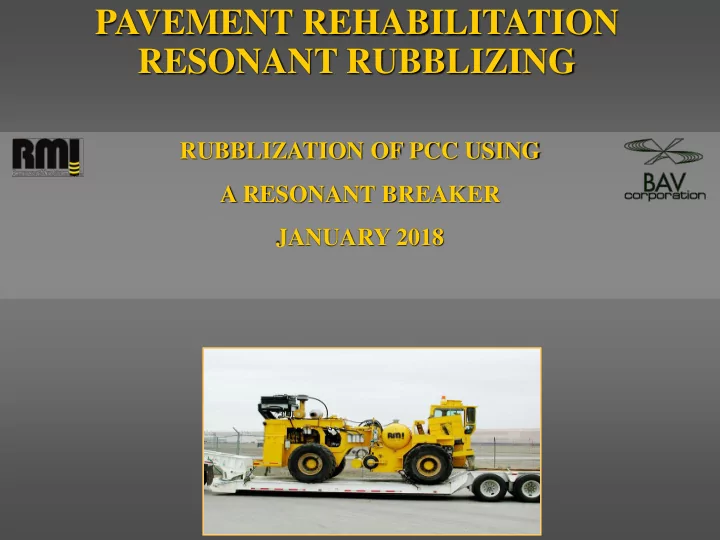 pavement rehabilitation