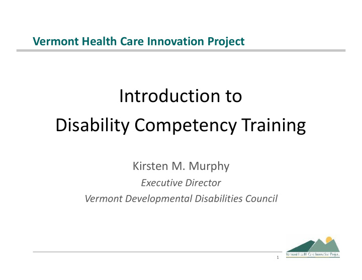 introduction to disability competency training