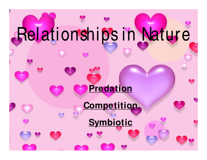 relationships in nature