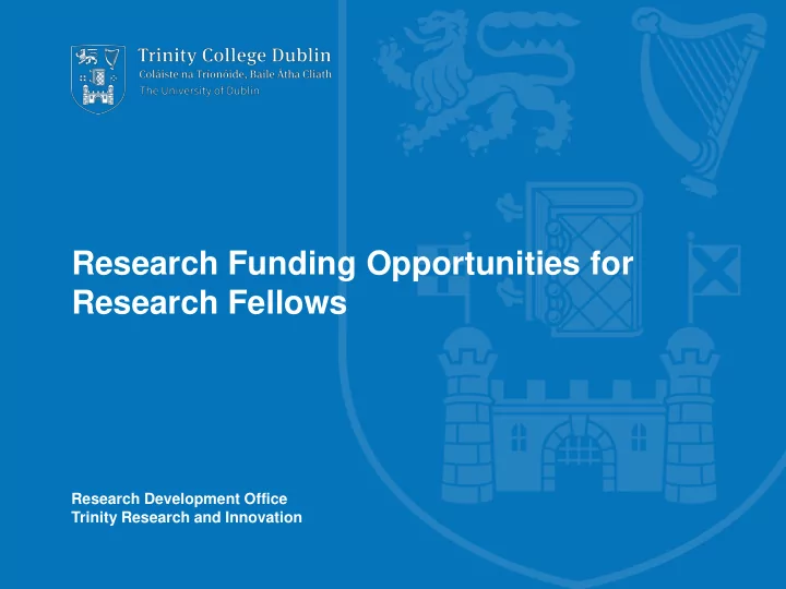 research funding opportunities for research fellows