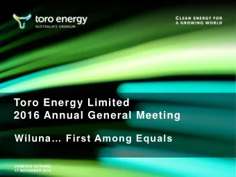 2016 Annual General Meeting Wiluna  First Among Equals  VANESSA GUTHRIE  17 NOVEMBER 2016