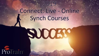 Connect: Live - Online  Synch Courses  Medical billers and coders are the connection between