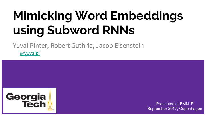 mimicking word embeddings