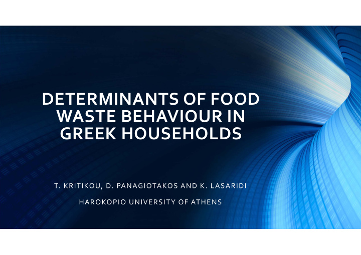 determinants of food waste behaviour in greek households
