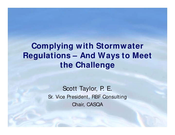 complying with stormwater regulations and ways to meet g