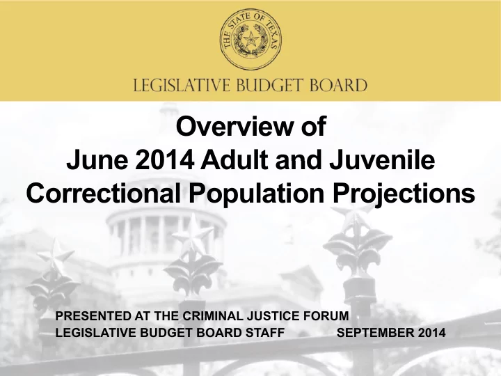 overview of june 2014 adult and juvenile june 2014 adult