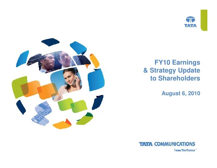 fy10 earnings amp strategy update gy p to shareholders