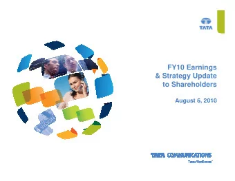 FY10 Earnings  &amp; Strategy Update  gy  p  to Shareholders  August 6, 2010  August 6, 2010  SAFE