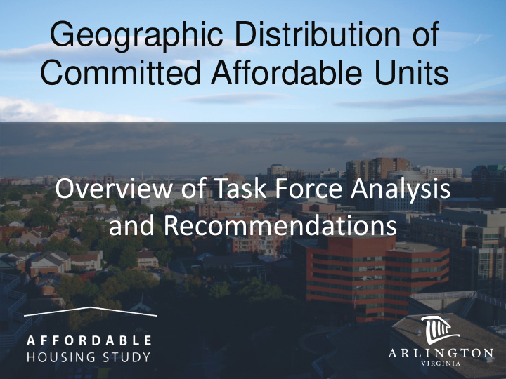 geographic distribution of committed affordable units