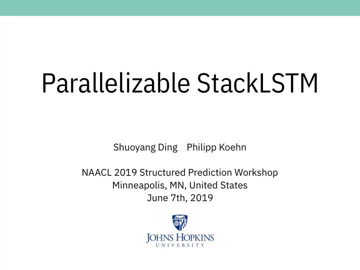 parallelizable stacklstm