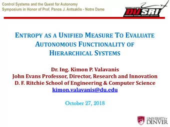 The History  Intelligent Control  Foundations of classical control  1950 s