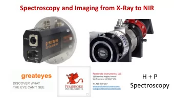 H + P  Spectroscopy  Spectrometers  CCD Cameras  Our product families of spectrometers span the