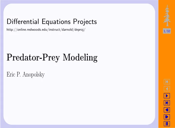predator prey modeling