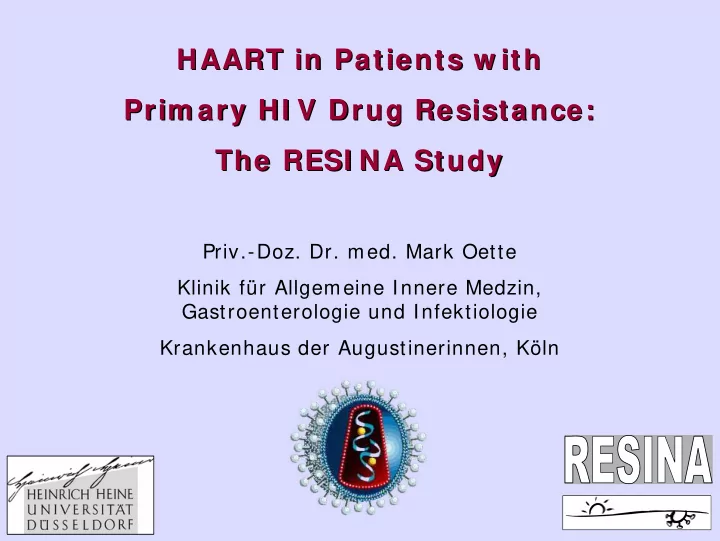 haart in patients w ith haart in patients w ith prim ary